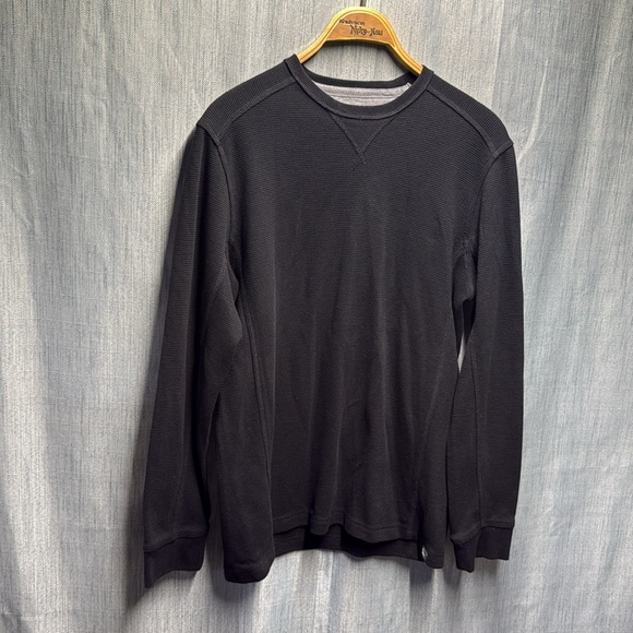 Eddie Bauer Black Long Sleeve waffle fabric size medium - Picture 5 of 6